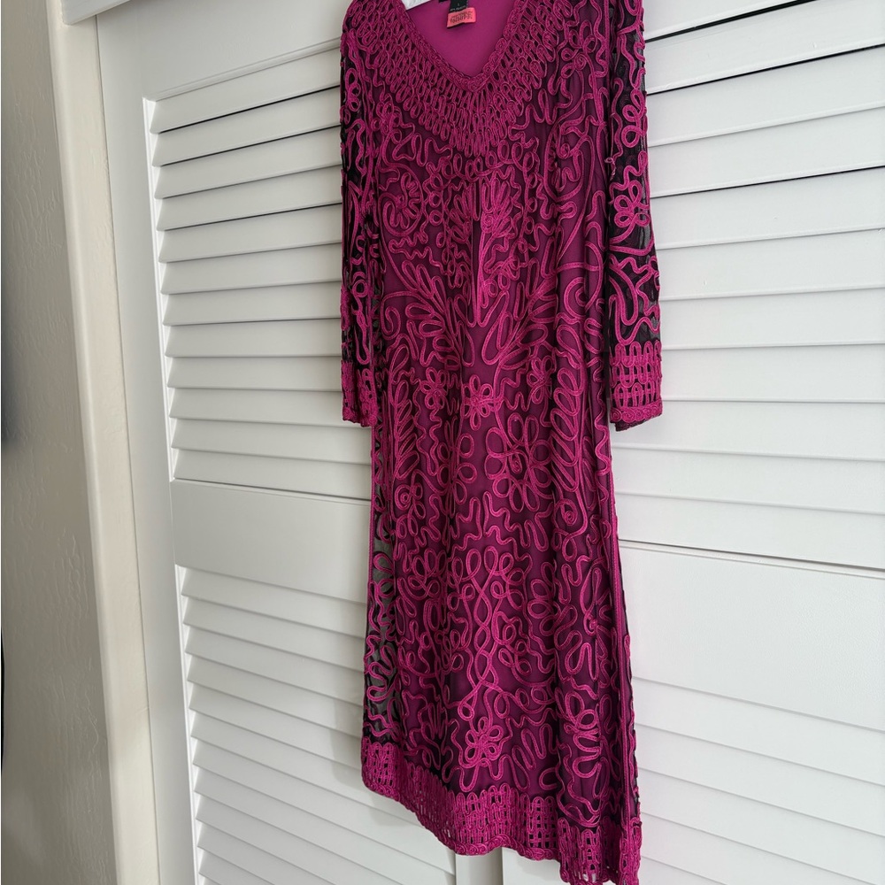 Weavz Pink Asymmetrical V-Neck Sheath Dress